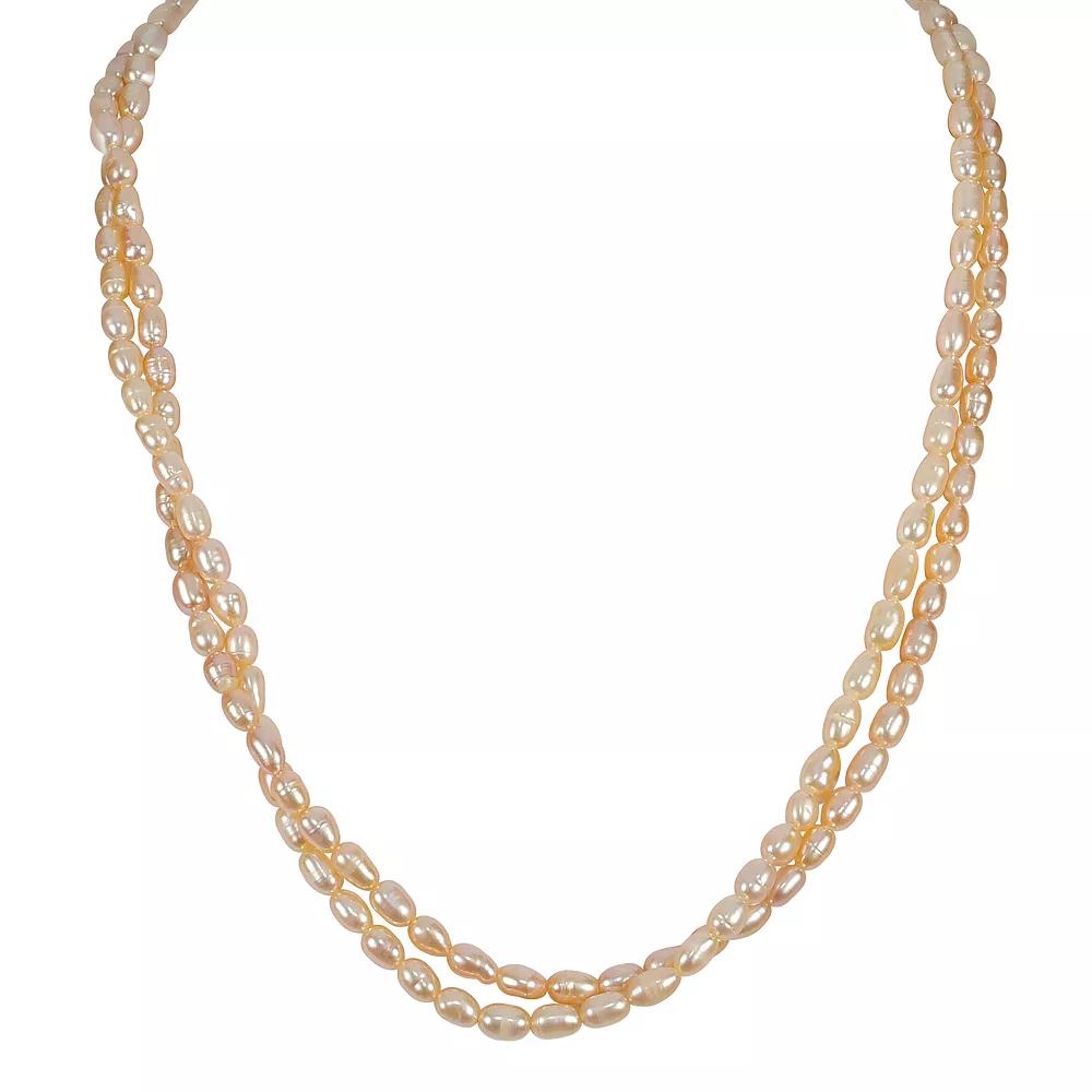 Gemistry Sterling Silver Freshwater Cultured Pearl Double Strand Necklace, Women's,  Product Image