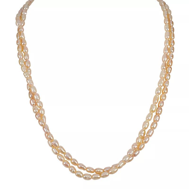 Gemistry Sterling Silver Freshwater Cultured Pearl Double Strand Necklace, Women's,  Product Image