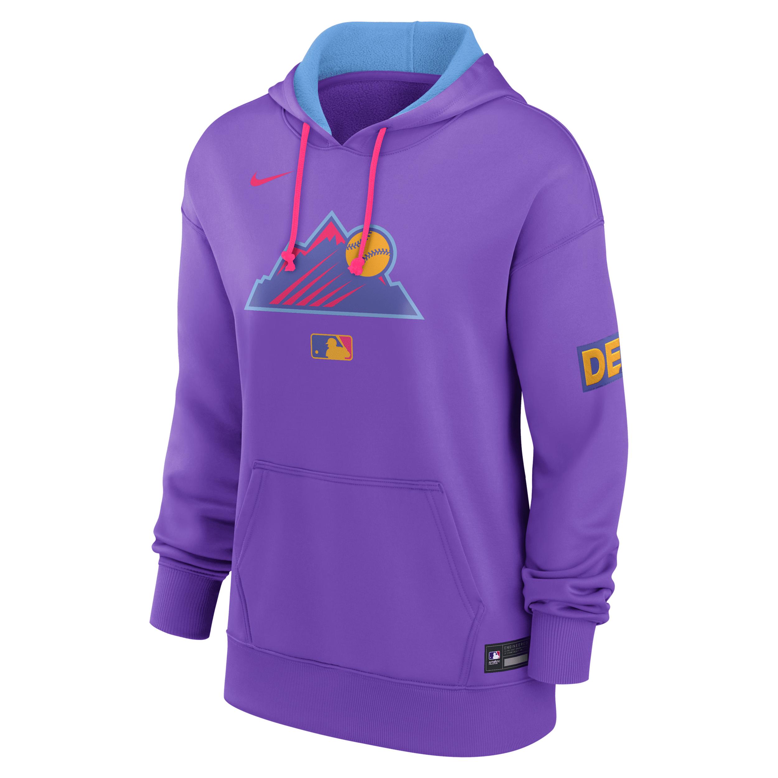 Women's Houston Astros Authentic Collection City Connect Nike Therma MLB Pullover Hoodie Product Image