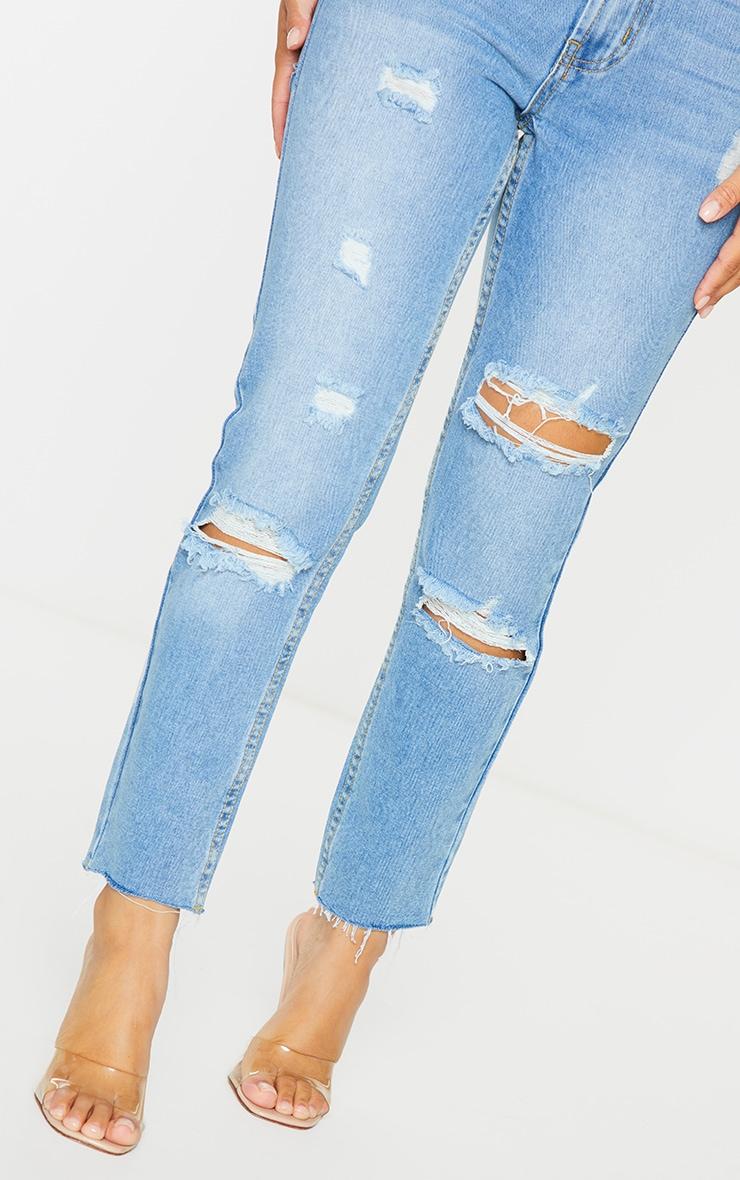 Petite Light Wash Ripped Skinny Jeans Product Image