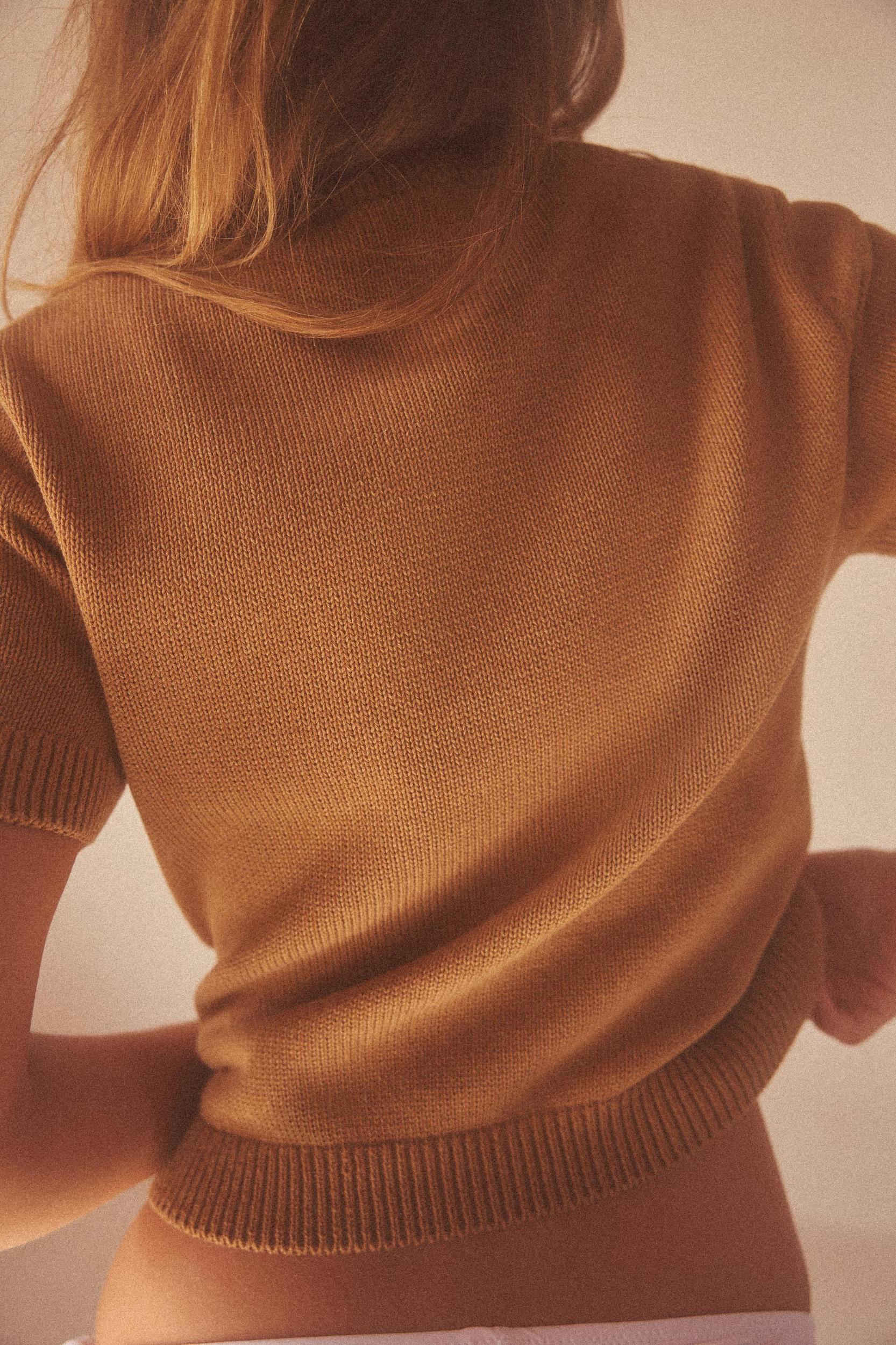 BASIC KNIT SHORT SLEEVE TOP Product Image