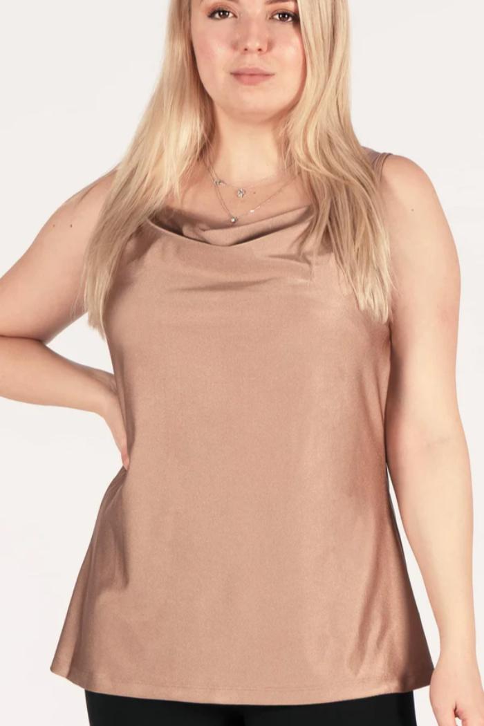 Satin cowl neck tank/cami Product Image
