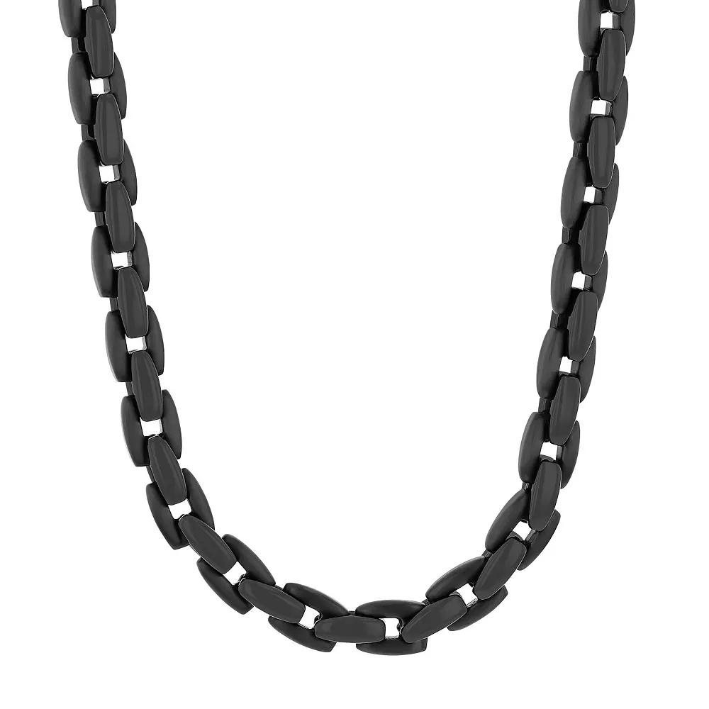 Men's Steel Nation Black Stainless Steel Link Chain Necklace,  Product Image