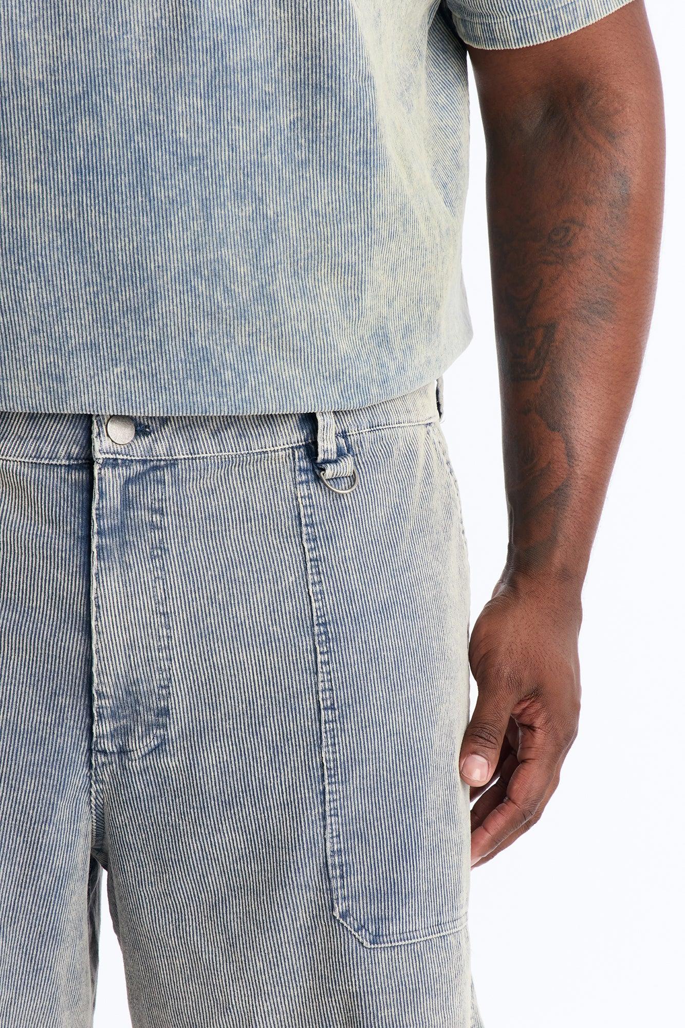 Ohio Corduroy Baggy Short - Blue Male Product Image