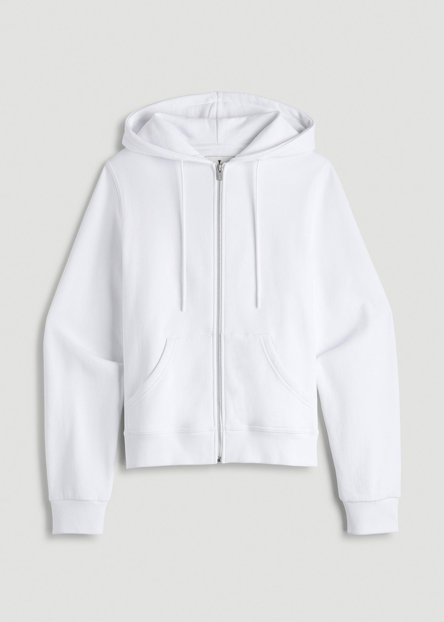 Wearever Fleece Full-Zip Hoodie for Tall Women in Optic White Female Product Image