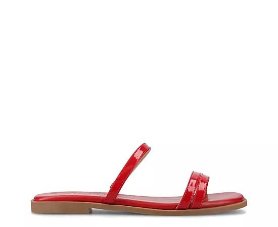 Journee Women's Multi Strap Slide On Flat Sandals,  Product Image