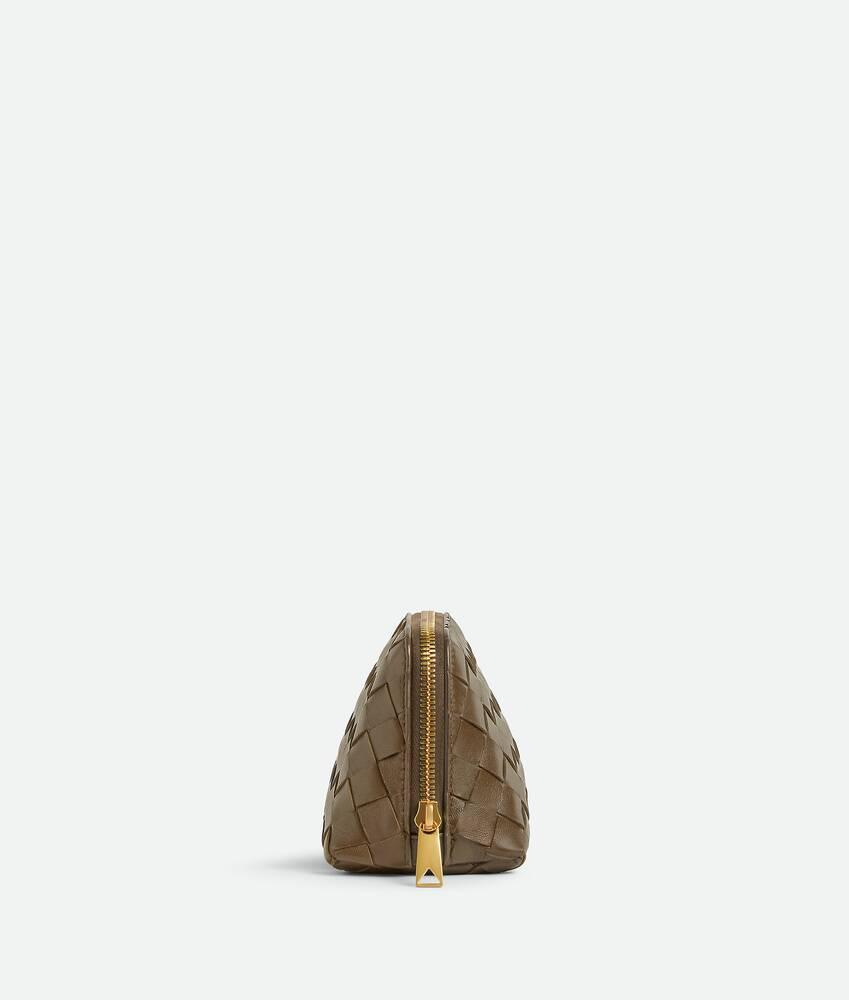 Women's Intrecciato Small Beauty Pouch in Pinecone Product Image