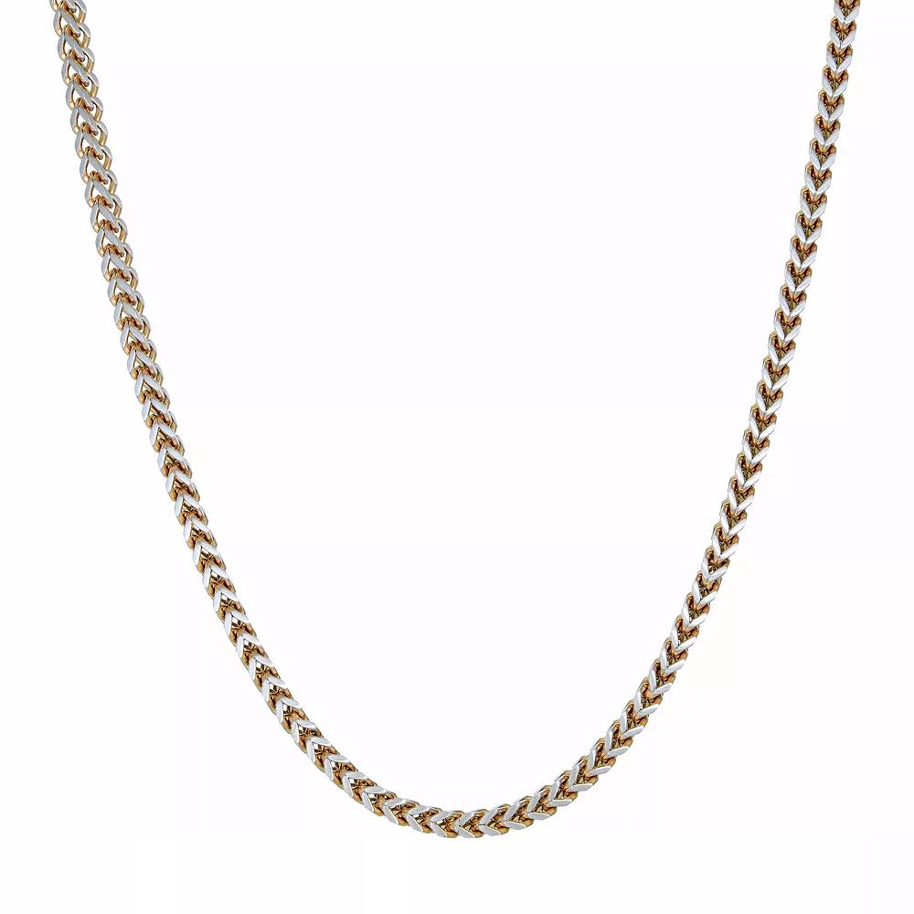 Men's LYNX Stainless Steel Two-Tone 4 mm Foxtail Chain Necklace, Size: 18", Gold Tone Product Image