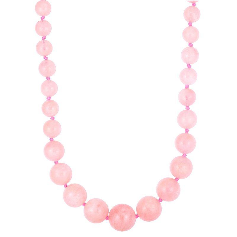 14k Gold Morganite Bead Necklace, Womens Product Image