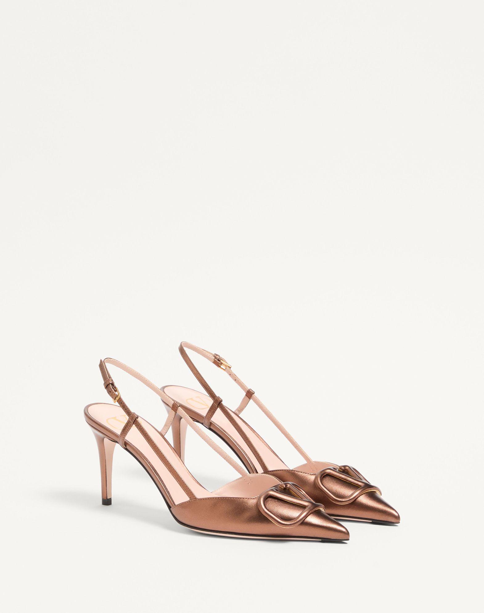 Vlogo Signature Slingback Pump In Laminated Nappa Leather 80Mm Product Image
