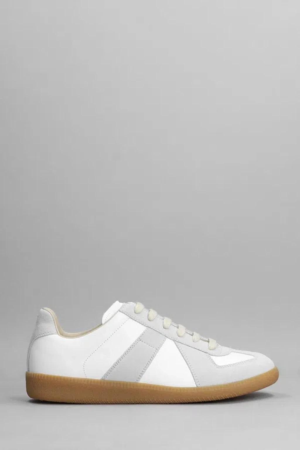 MAISON MARGIELA Replica Leather And Suede Sneakers In White Product Image