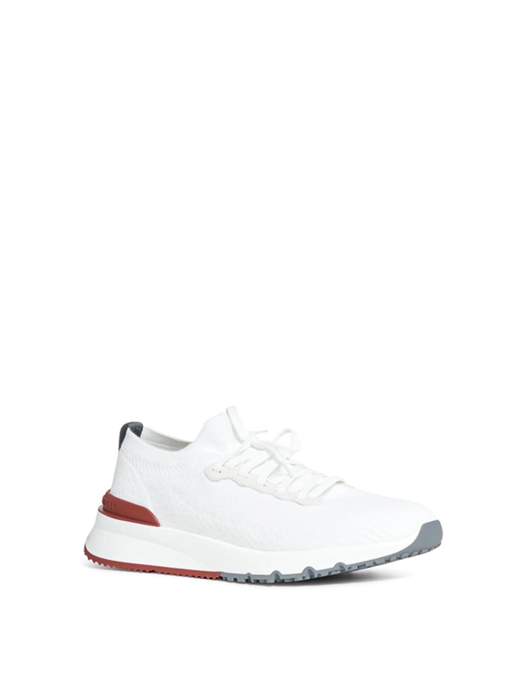 BRUNELLO CUCINELLI Cotton Knit Runners In White Product Image