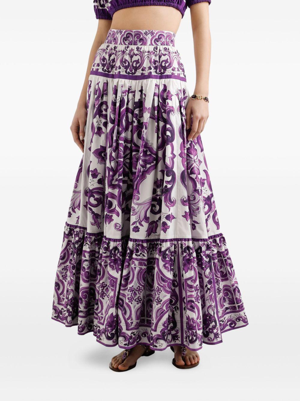 Majolica-print maxi skirt Product Image