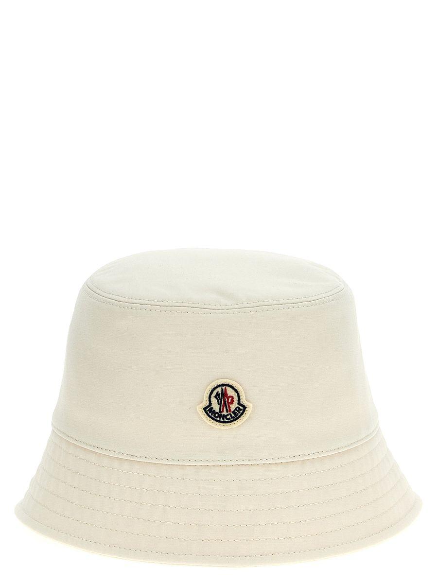 MONCLER Women Ivory Polyester Blend Bucket Hat In White Product Image