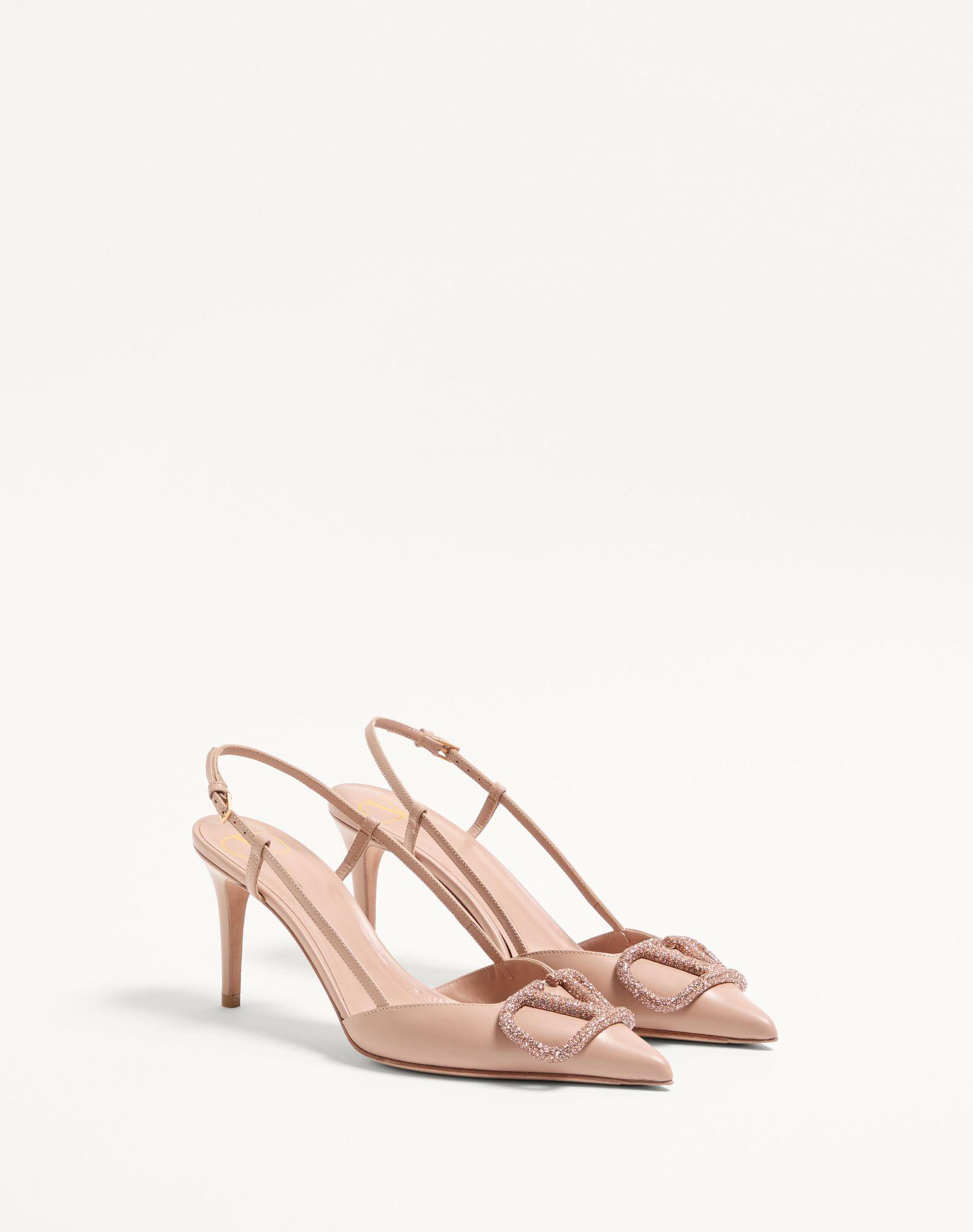 VLOGO SIGNATURE SLINGBACK PUMP IN CALFSKIN LEATHER 80MM Product Image