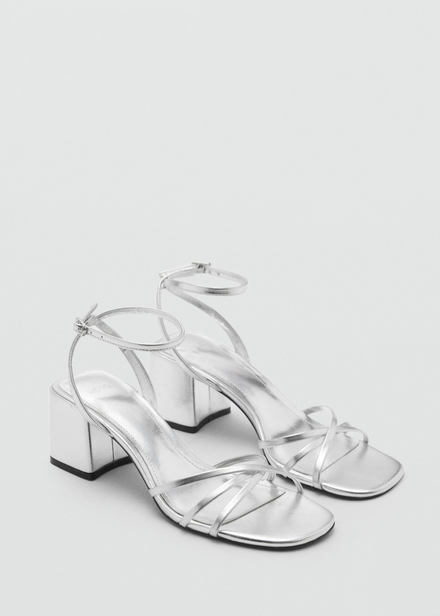 Crossed strap heeled sandal - Women | MANGO USA Product Image