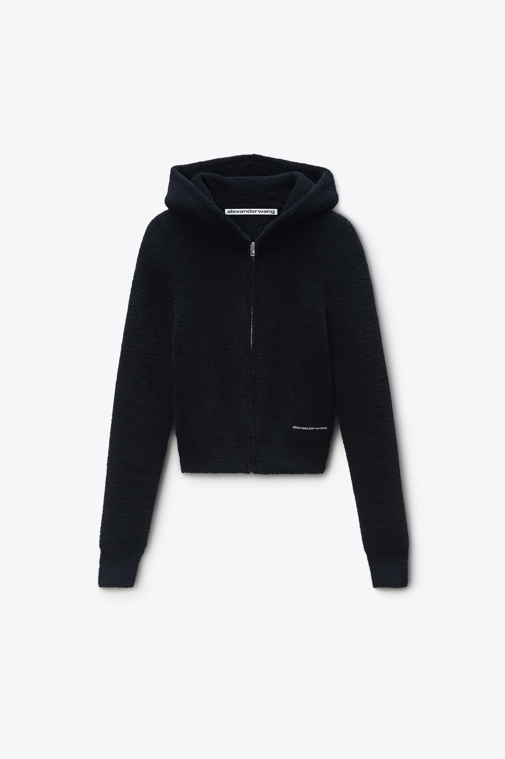 Knit Logo Zip-up Hoodie In Fleece Product Image