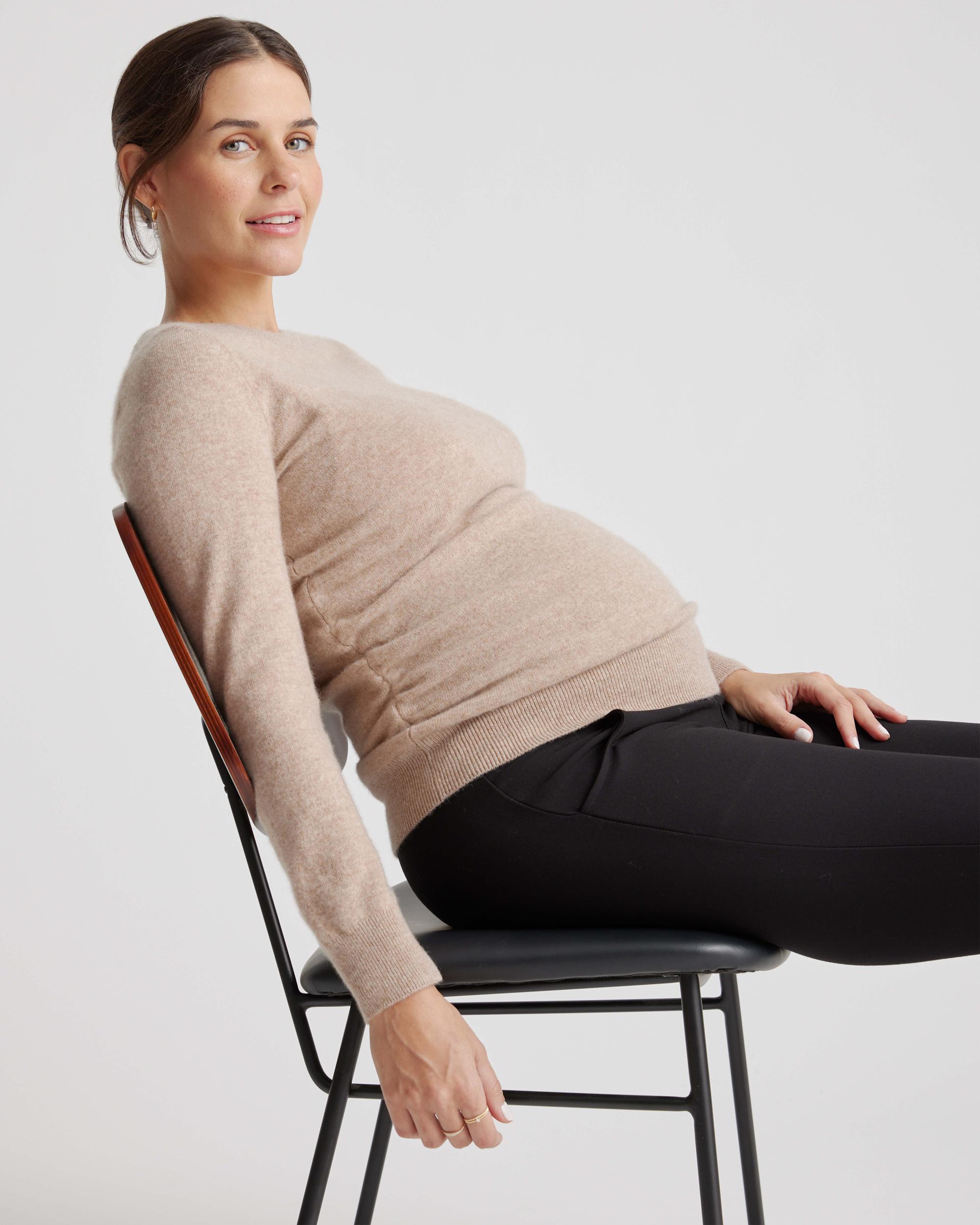 Quince | Women's Mongolian Cashmere Maternity Crewneck Sweater Size XS Product Image
