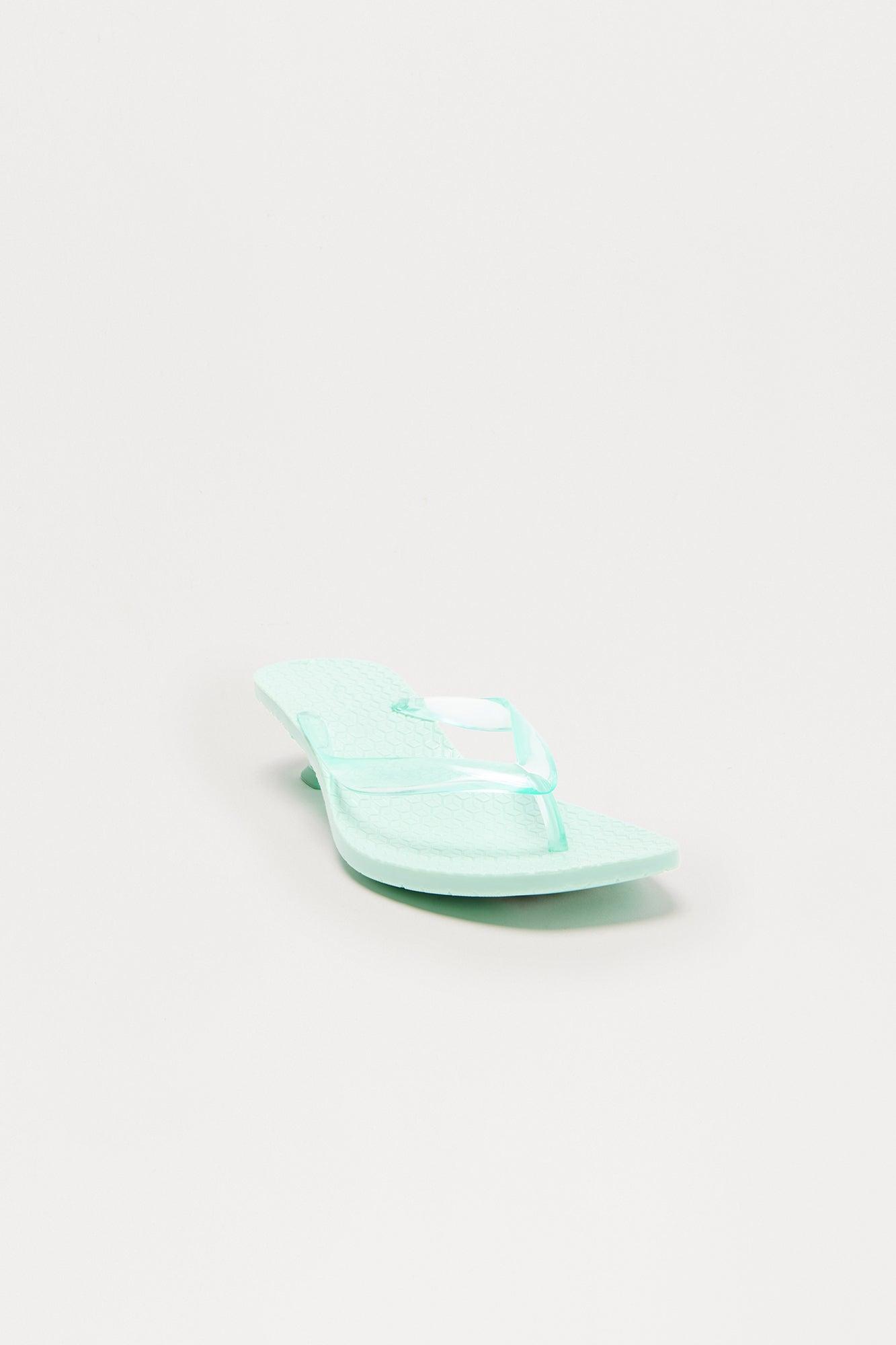 Mimosa Thong Kitten Heels - Teal Female Product Image