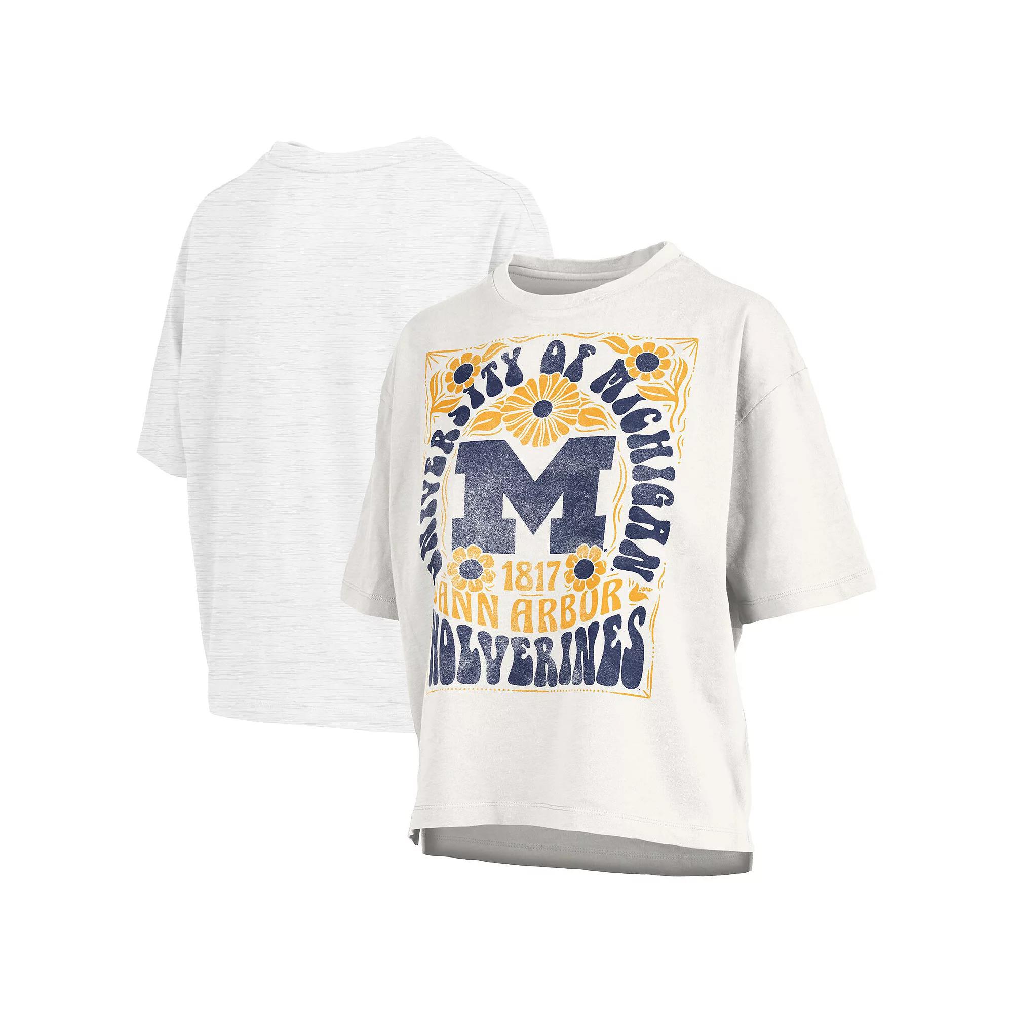Women's Pressbox White Michigan Wolverines Harmony Oversized T-Shirt, Size: Small Product Image