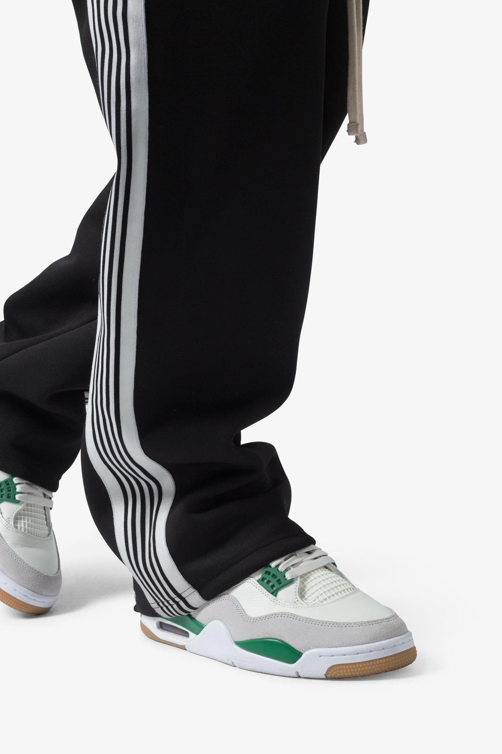 Tricot Side Stripe Pants - Black Product Image