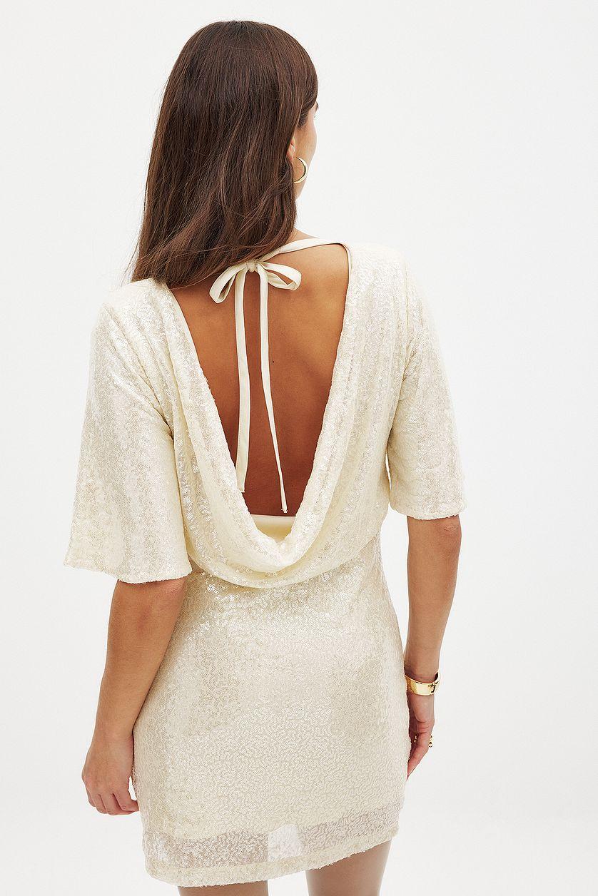 Waterfall Sequin Mini Dress Black Product Image