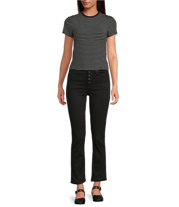 Good American Never Fades Good Legs Mid Rise Straight Jeans Product Image