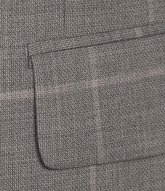 Hickey Freeman Modern Fit Flat Front Windowpane 2 Piece Suit Product Image