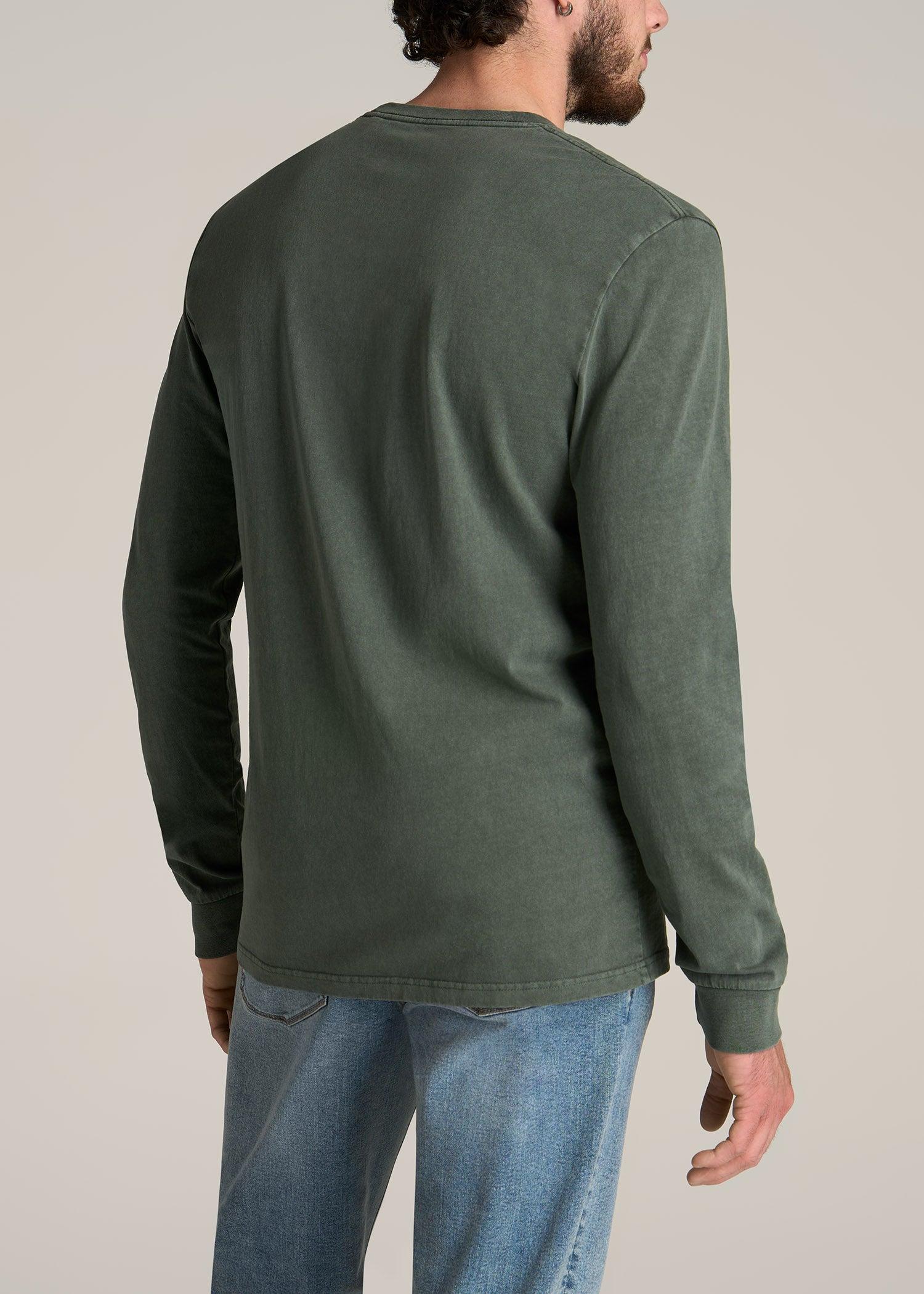Garment Dyed Long Sleeve Pocket Tall Men's Tee in Spring Olive Male Product Image
