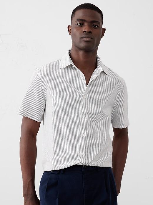 Slim Linen-Blend Shirt Product Image