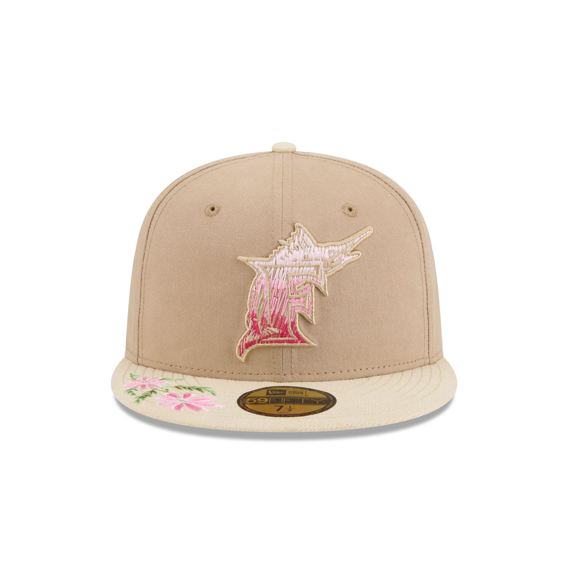 Miami Marlins Hand Stitched Floral 59FIFTY Fitted Hat Male Product Image