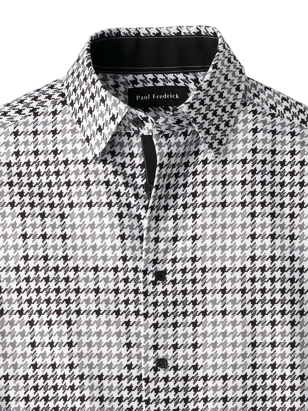 Performance Stretch Houndstooth Casual Shirt - Black/grey Product Image