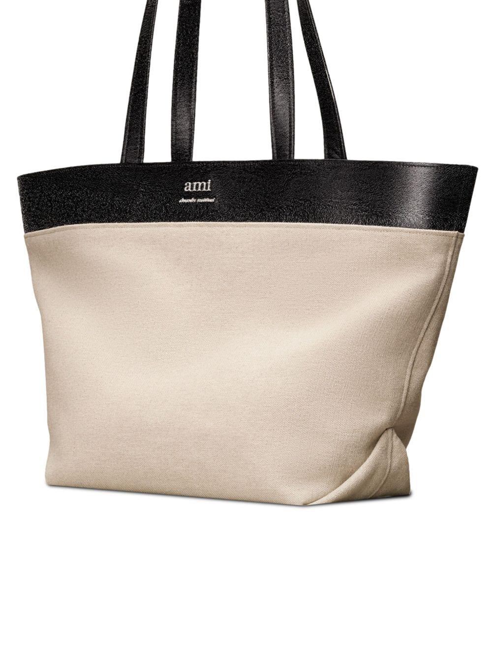 logo-plaque panelled tote bag Product Image