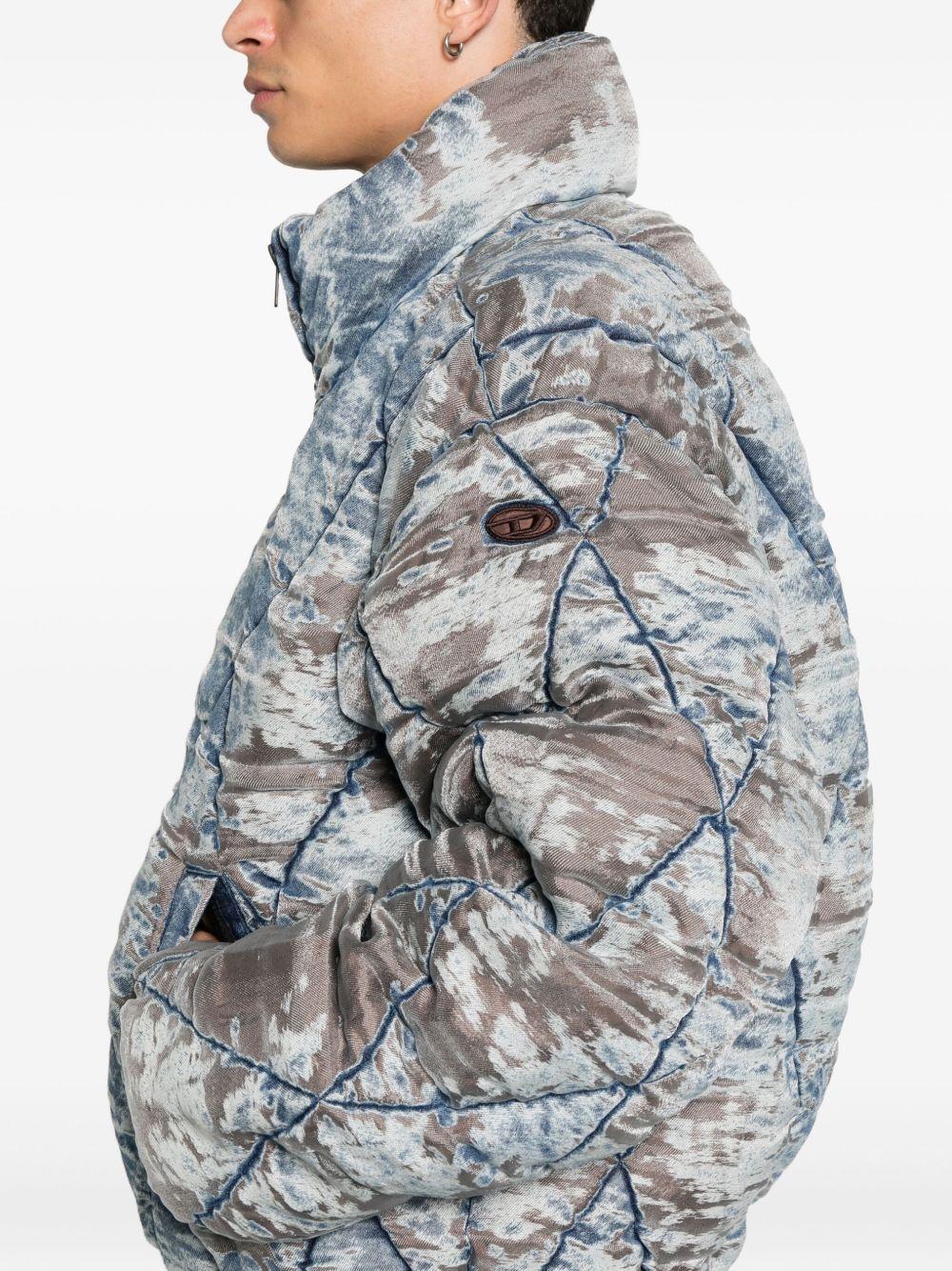 faded-denim quilted jacket Product Image