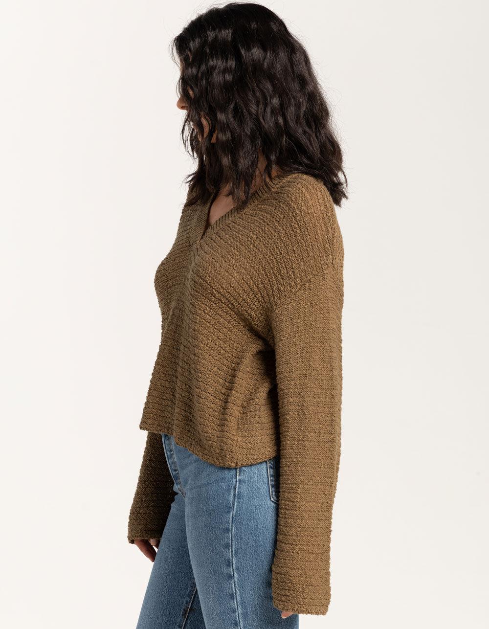 O'NEILL Sunny Paradise Womens V-Neck Sweater - OLIVE Product Image