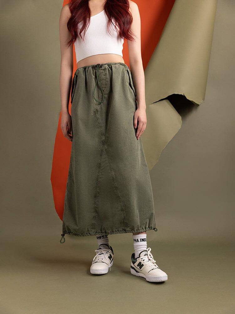 WOMEN'S DRAWCORD SKIRT (SEASONAL) - OG-107 GREEN / S Product Image