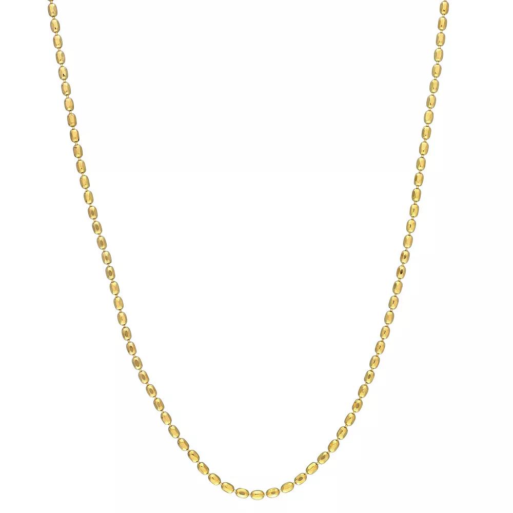 Stella Grace Sterling Silver Oval Ball Chain Necklace, Womens 18k Gold Plated Product Image