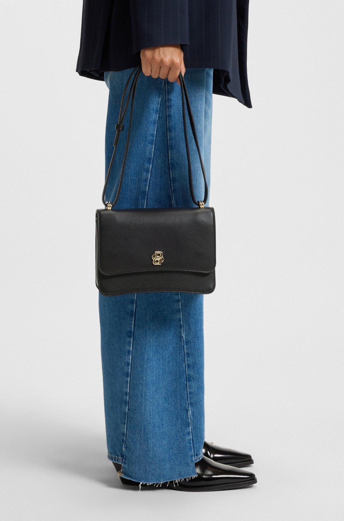 Leather crossbody bag with Double B monogram trim Product Image