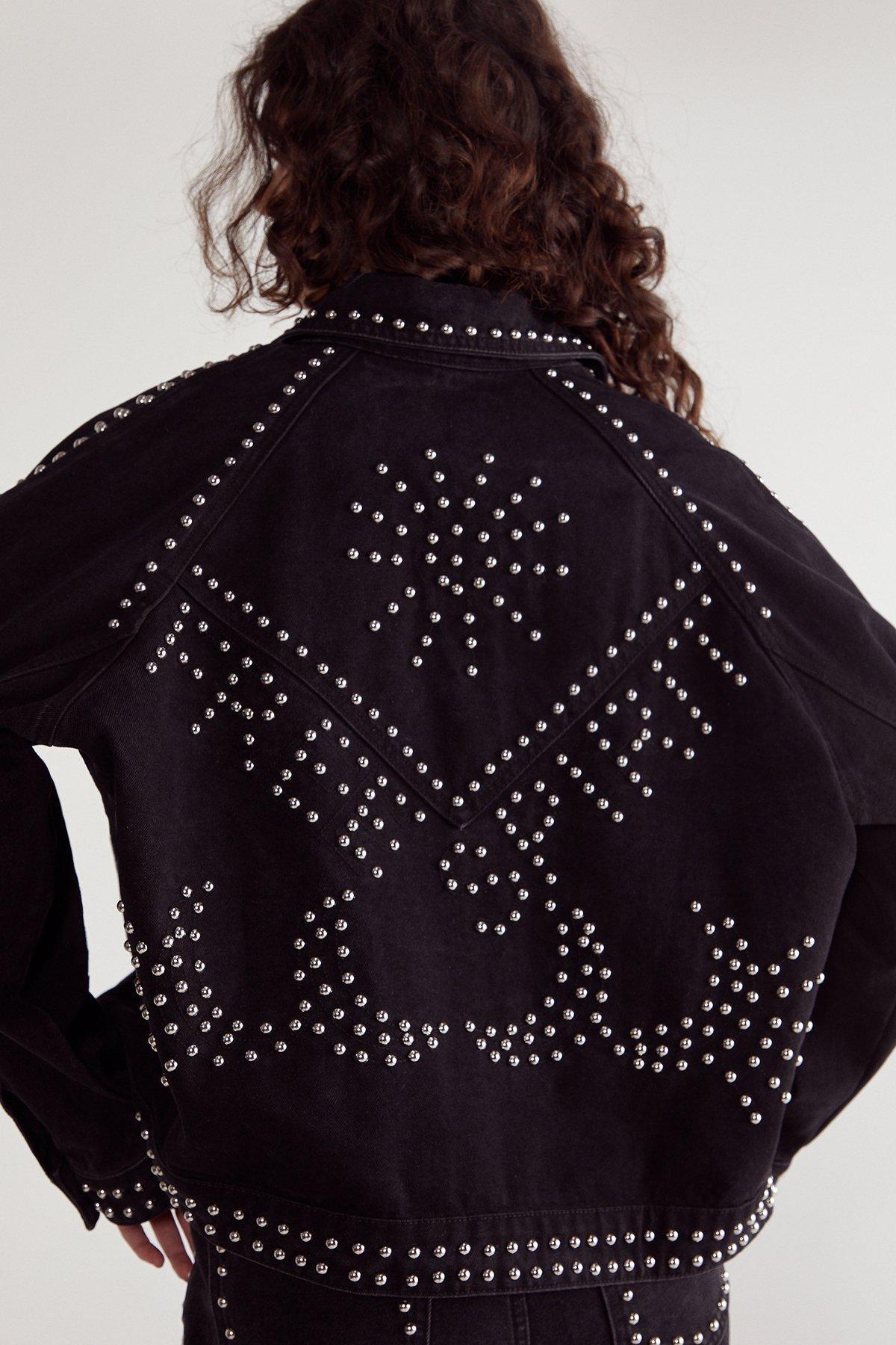 Western Studded Denim Jacket Product Image