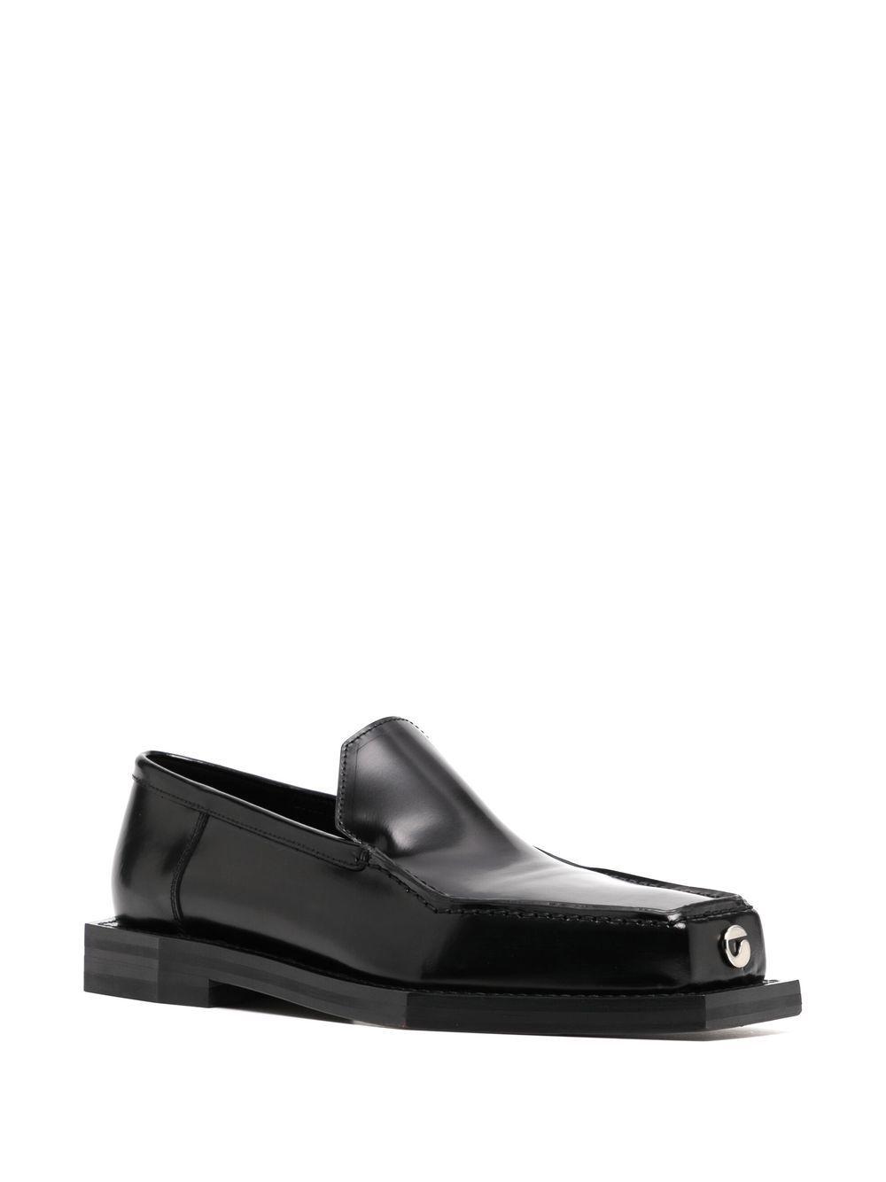 square-toe polished-finish loafers Product Image