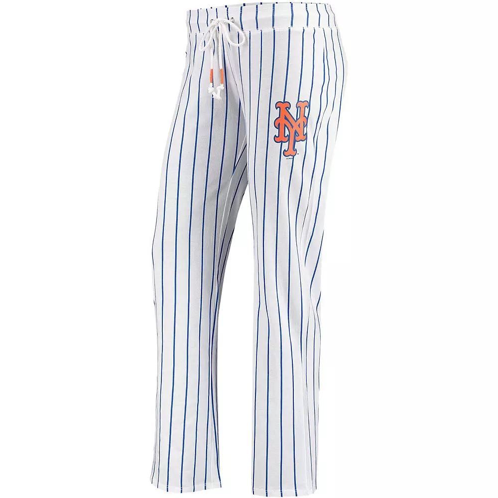 Women's Concepts Sport White New York Mets Vigor Pinstripe Sleep Pant,  Product Image