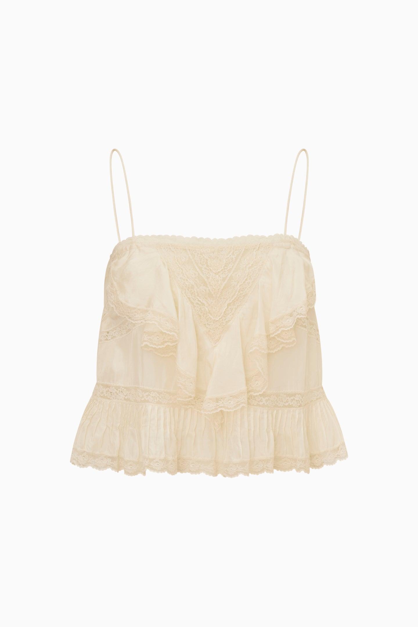 Ondeline Silk Lace Ruffle Cami Product Image