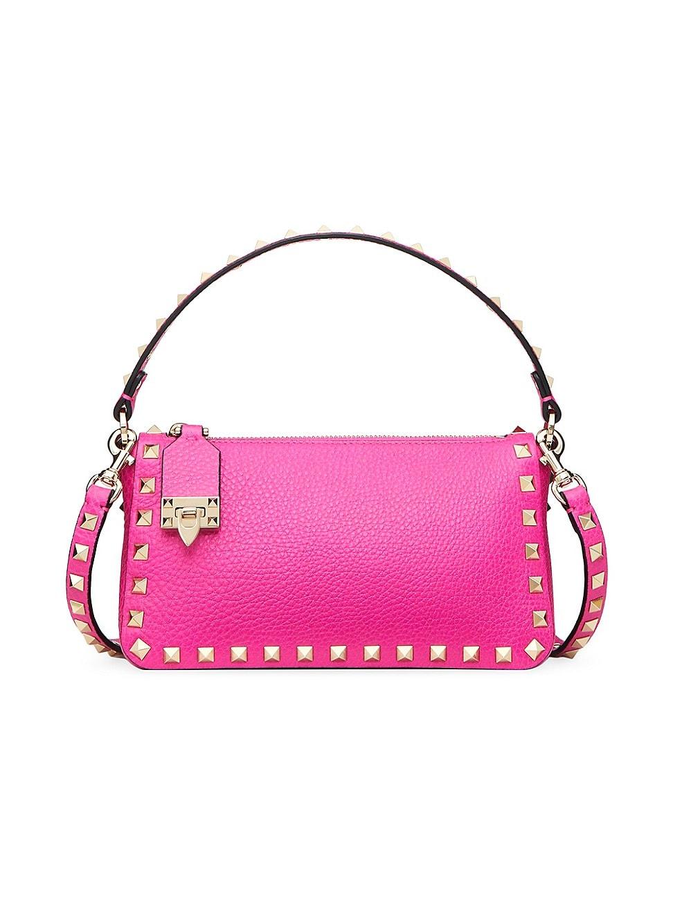 Womens Small Rockstud Grainy Calfskin Crossbody Bag Product Image