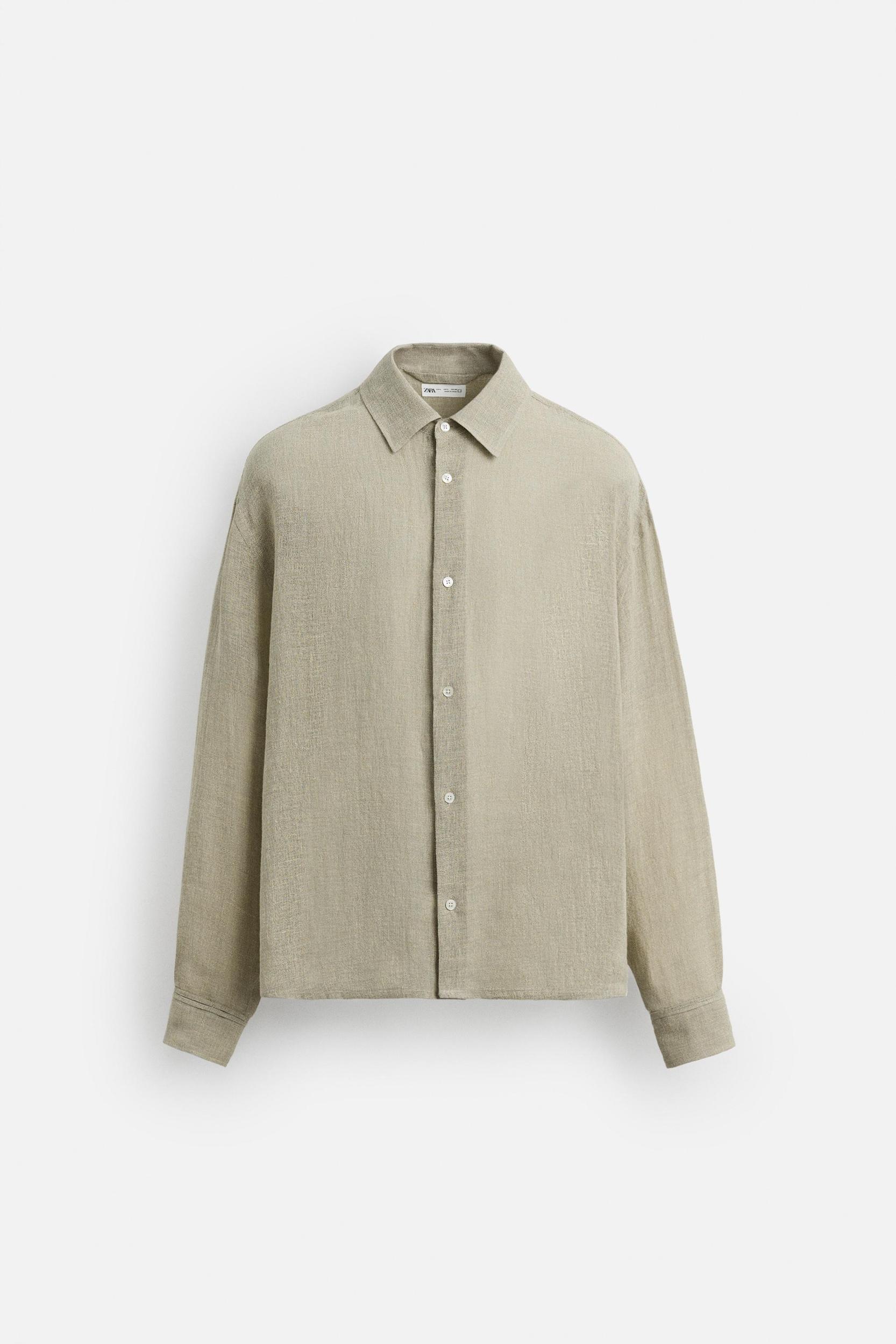 RELAXED FIT LINEN BLEND SHIRT Product Image
