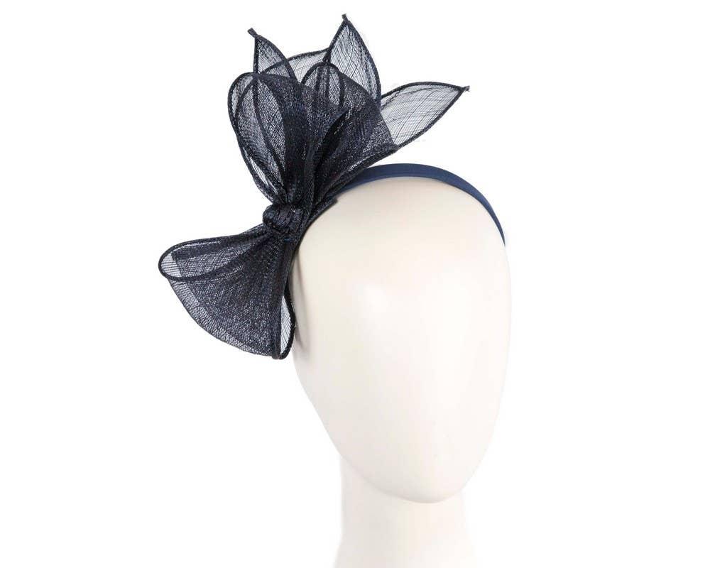 Sinamay bow fascinator - Navy Product Image