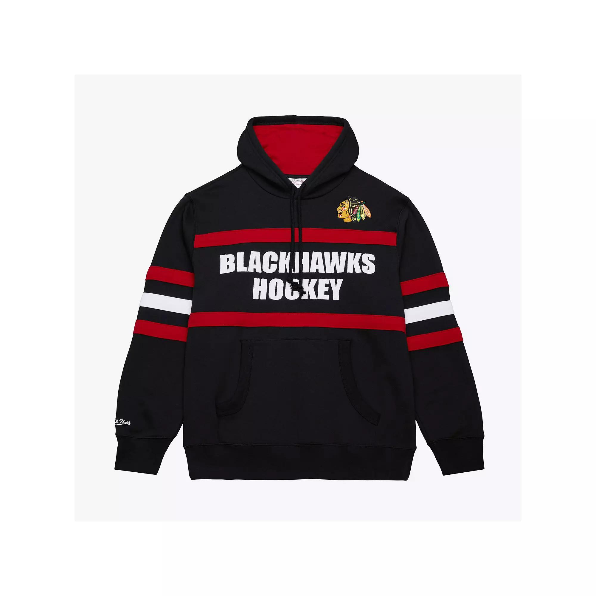 Men's Mitchell & Ness Black Chicago Blackhawks Head Coach Slogan Pullover Hoodie,  Product Image