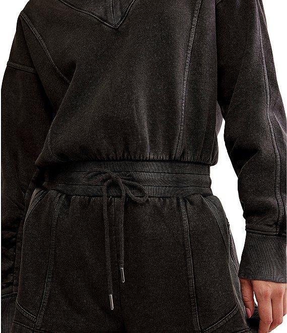 FP Movement Intercept V-Neckline Long Sleeve Drawstring Waist Romper Product Image