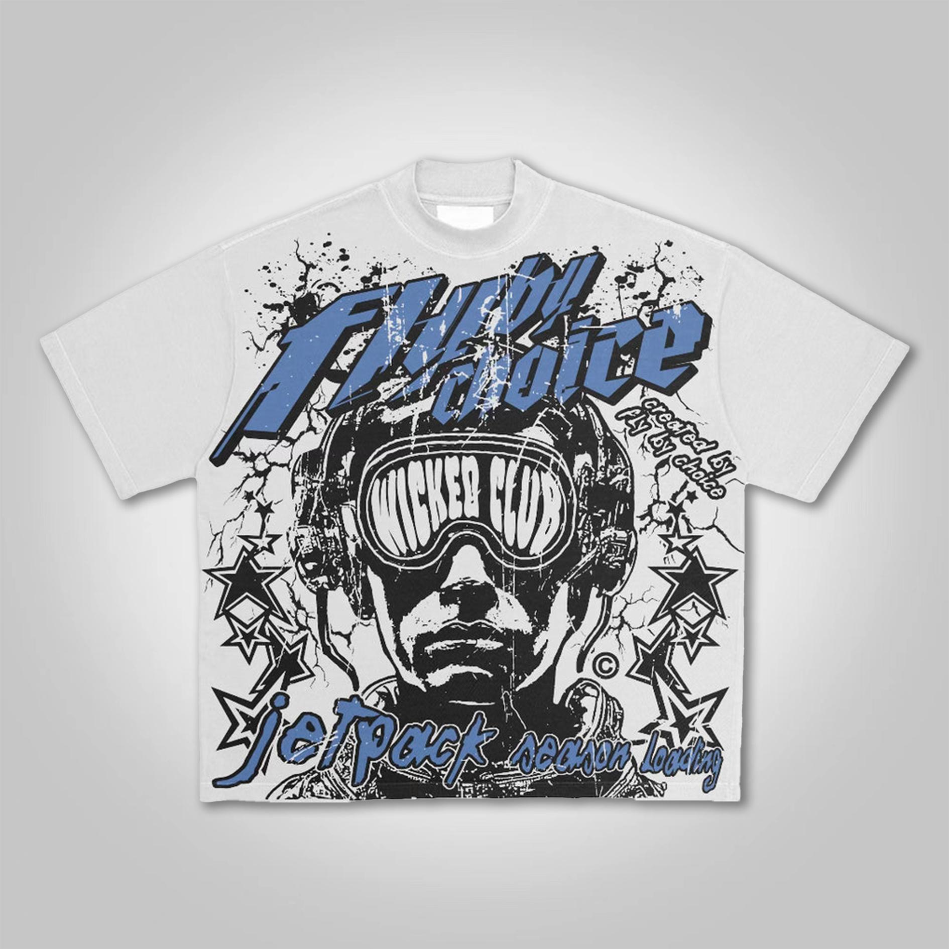 Vintage Fly By Choice Graphic Cotton Short Sleeve T-Shirt Product Image