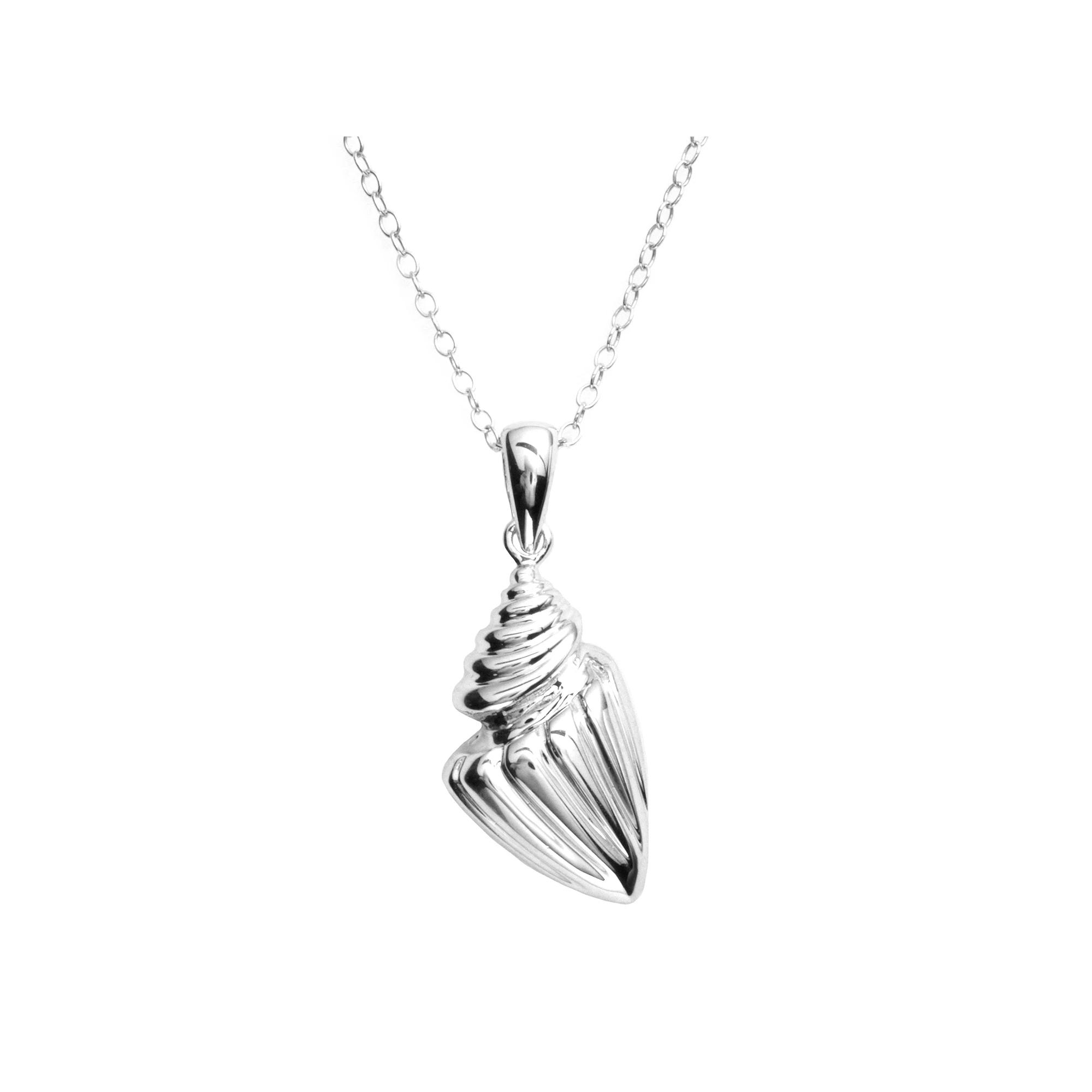 Jewelry for Trees Platinum Over Silver Seashell Pendant, Women's Product Image