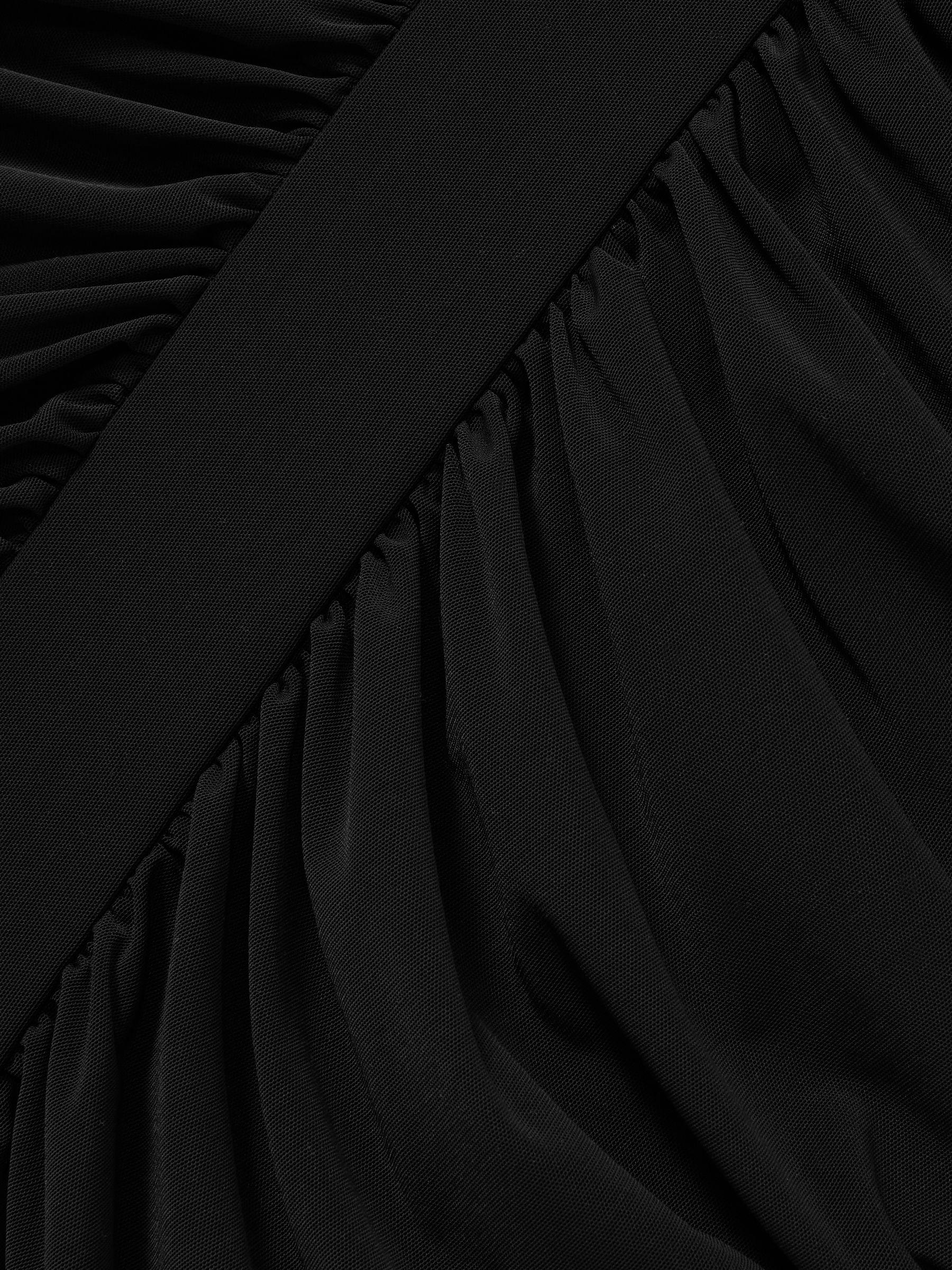 Ruched Bodycon Midi Dress in Black Product Image